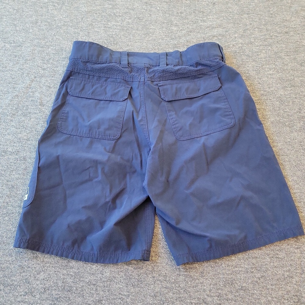 Huk Next Level Fishing Shorts Men's Medium Navy Blue Performance Stretch Cargo - Picture 5 of 6